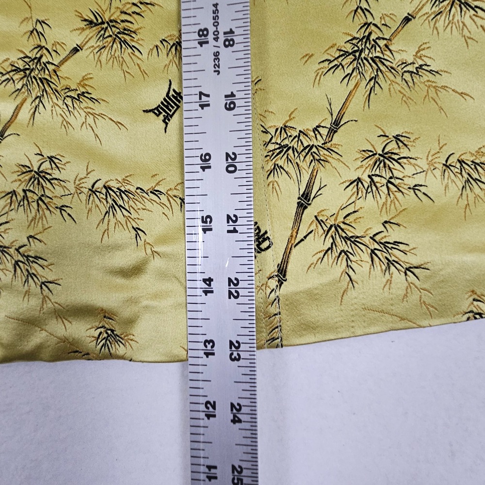 Silk Box Womens Size 10 Green/Gold Bamboo Print Silk Cotton Zip Front Vest Asian - Picture 9 of 10